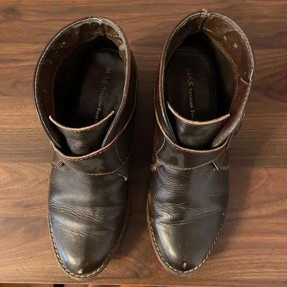 Mas Artisan Moki Brown Leather Ankle Booties - Picture 7 of 10